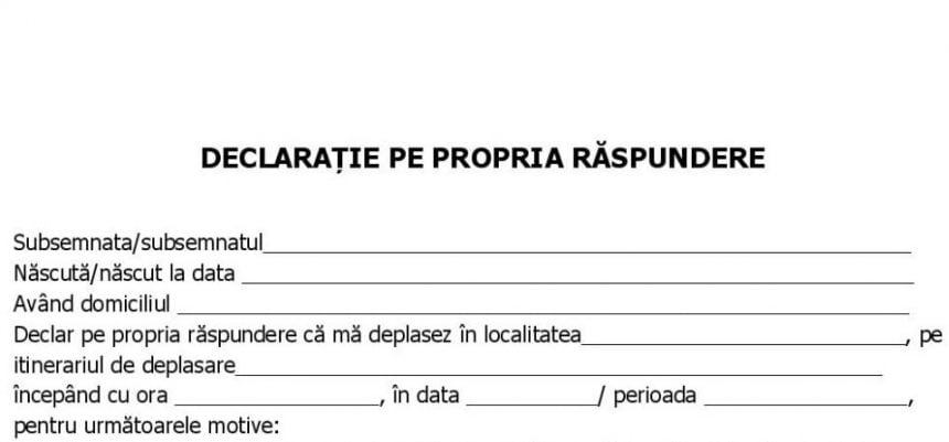 Cum AratÄƒ DeclaraÈ›ia Pe Propria RÄƒspundere Pe Care O Vom Folosi De Zilele Viitoare Bistriteanul Afla Primul