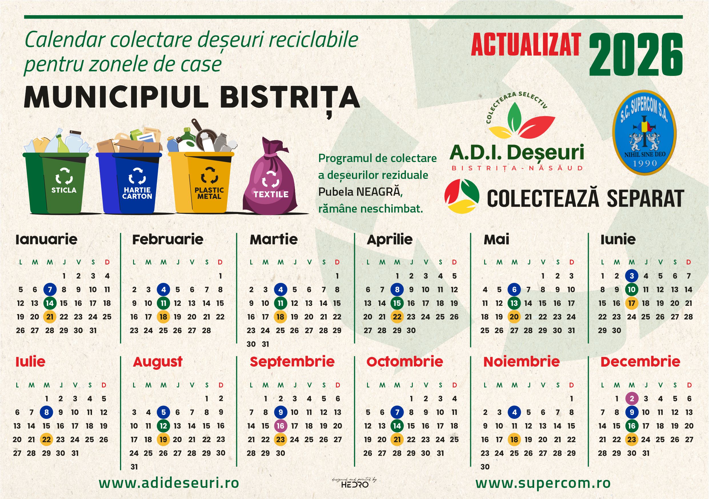 Program colectare AUGUST2026 Bistrit 1
